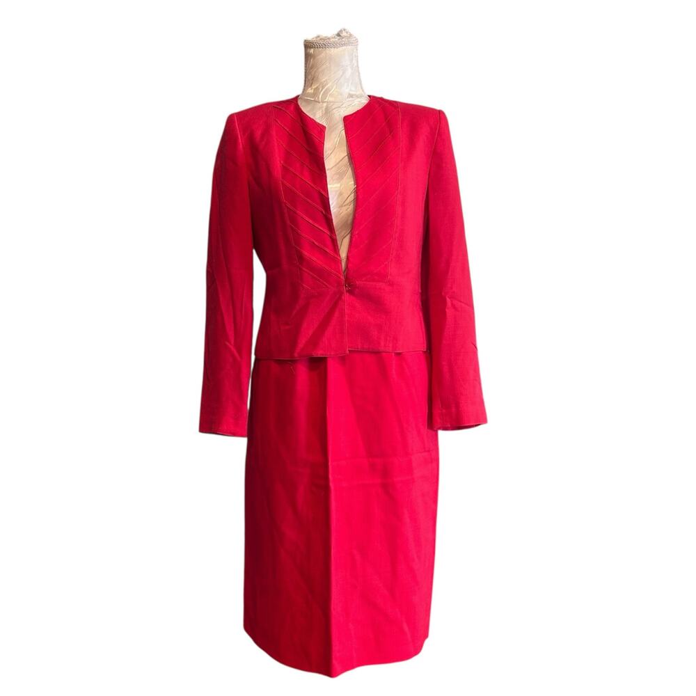 Vintage Prophecy Pink Rayon Silk Blazer Skirt Set XS